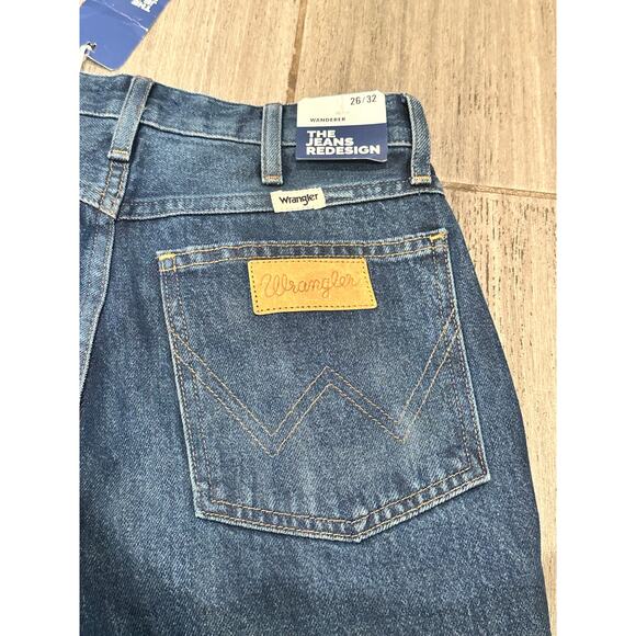 Wrangler x Free People W26 L32 Wanderer The Jeans Redesign Blue - Picture 8 of 8